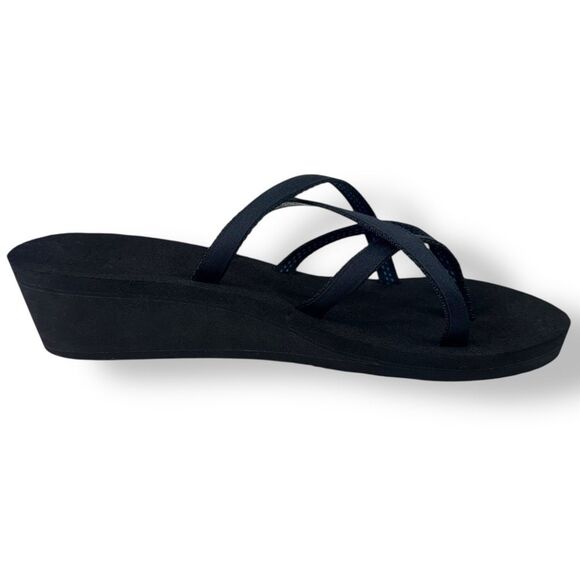 Teva 1000099 Mush Mandalyn Wedge Ola 2 Sandals Black Flip Flop Toe Post Women 10 - Picture 5 of 12